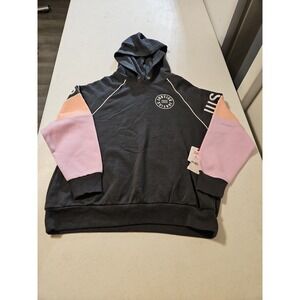 Justice Girls' Colorblock Fleece Hooded Sweatshirt Glitter Hoodie Lg 10/12 (A965